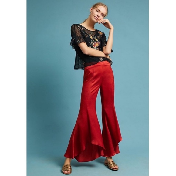 Maeve Embroidered Floral Polka Dot Mesh Cadiz Top - Picture 2 of 7